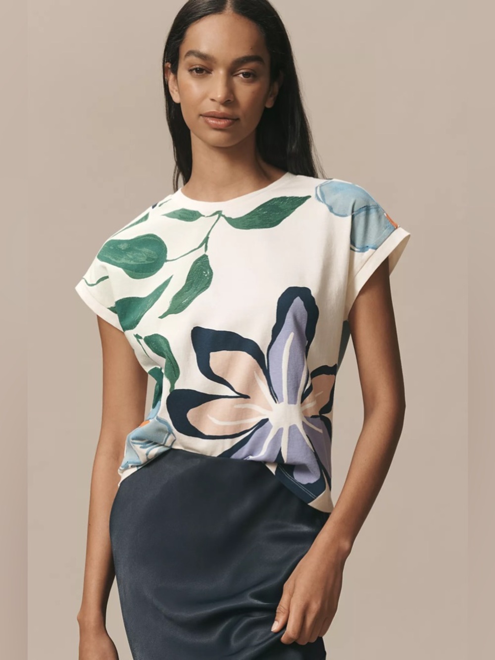 BY ANTHROPOLOGIE GRAPHIC MUSCLE TEE size L Ivory